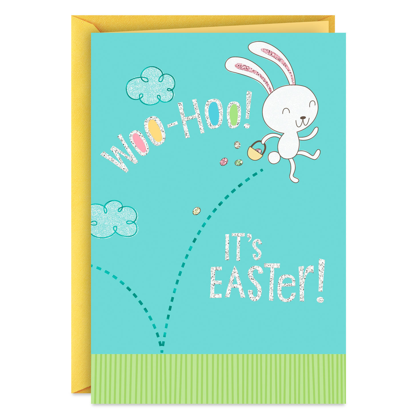 Fantastic and Fun Hopping Easter Bunny Easter Card for Kids