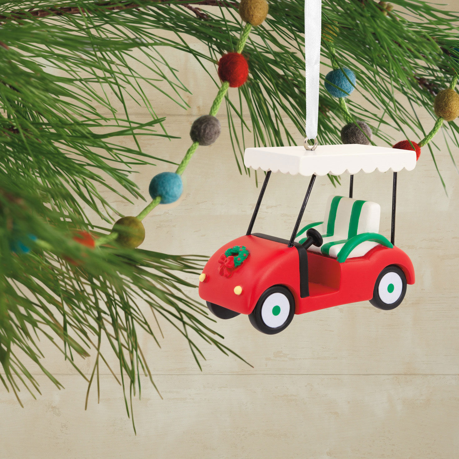Golf Cart Christmas Ornament hanging on tree image number 2