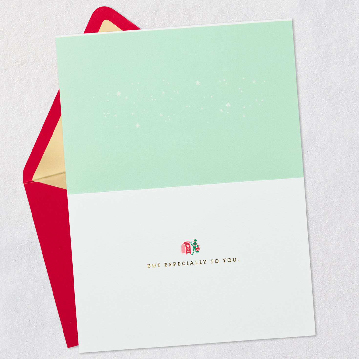 Vintage City Scene Merry Christmas Card Open card with envelope image number 3