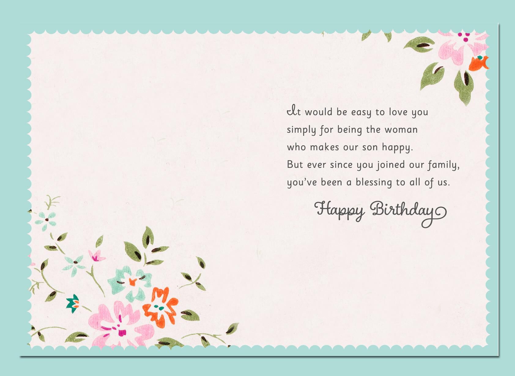Blessed With The Best Birthday Card For Daughter In Law