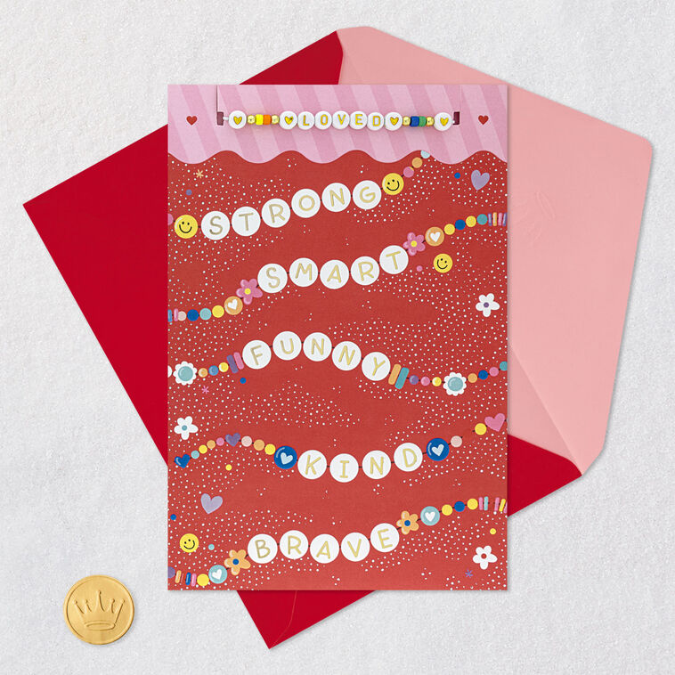You're Every Kind of Wonderful Love Card for Kids With Friendship Bracelet, , large image number 6