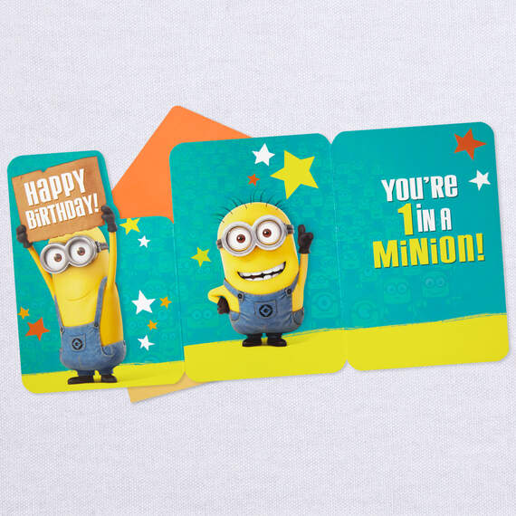 Despicable Me One in a Minion Birthday Card With Stickers, , large image number 3