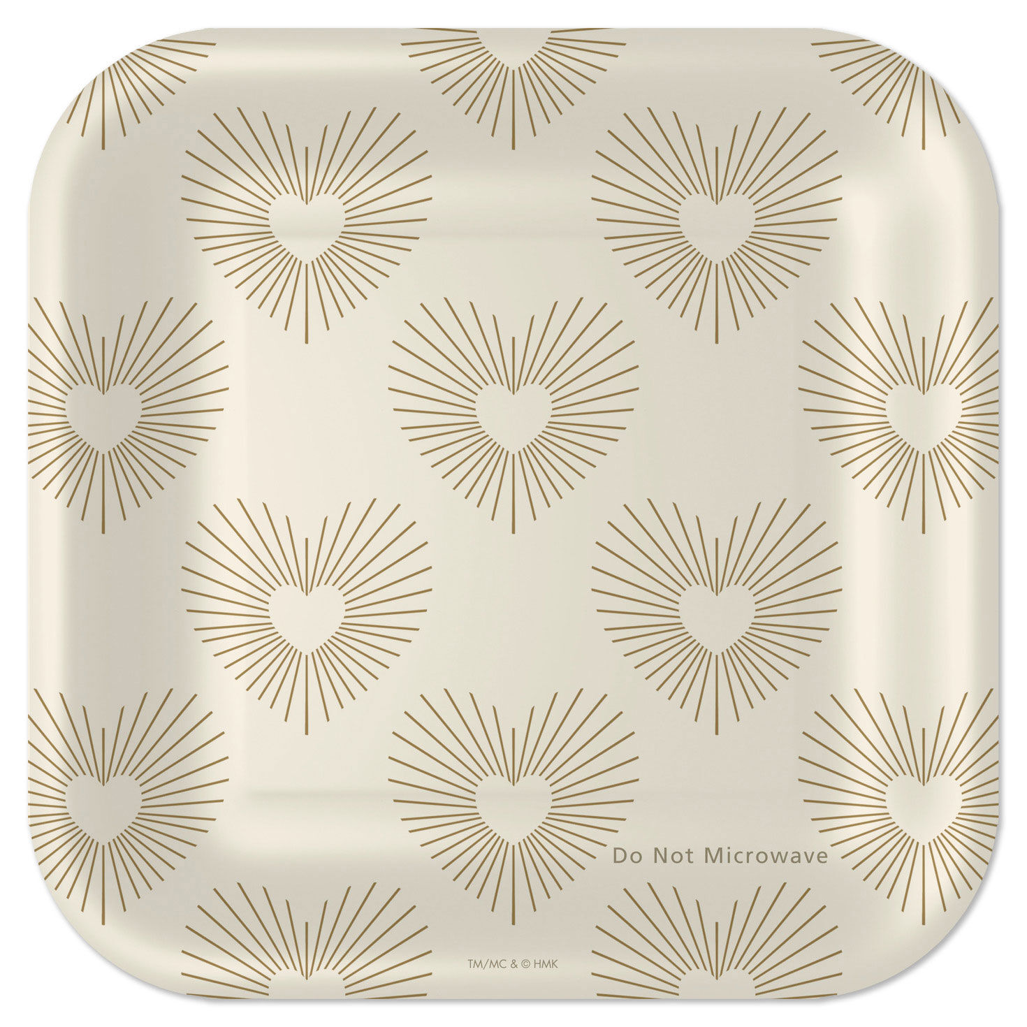 Gold Hearts on Ivory Square Dessert Plates, Set of 8 for only USD 3.99 | Hallmark