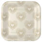 Gold Hearts on Ivory Square Dessert Plates, Set of 8, , large image number 1