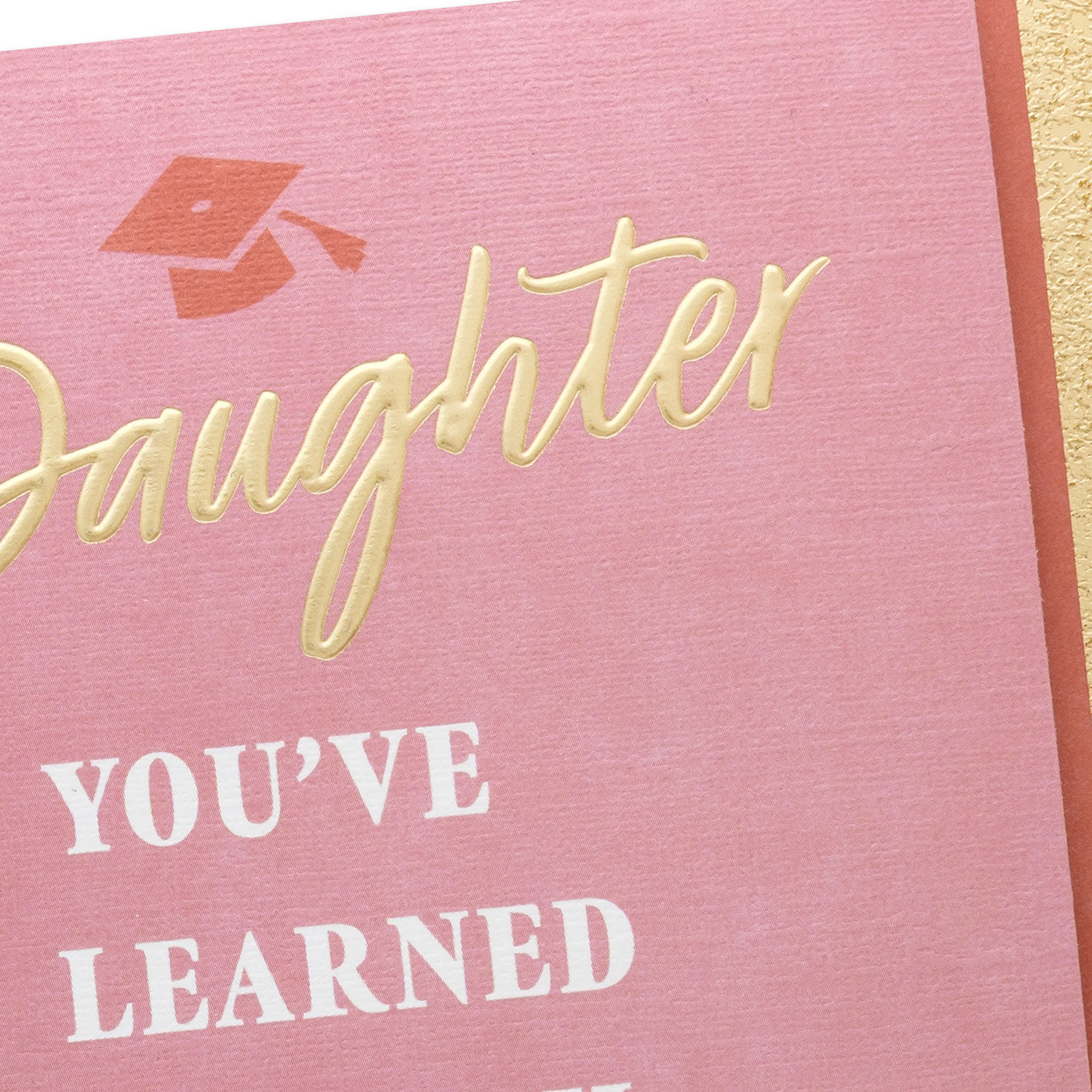 Pink and Gold Daughter College Graduation Card Card Front Detail image number 4