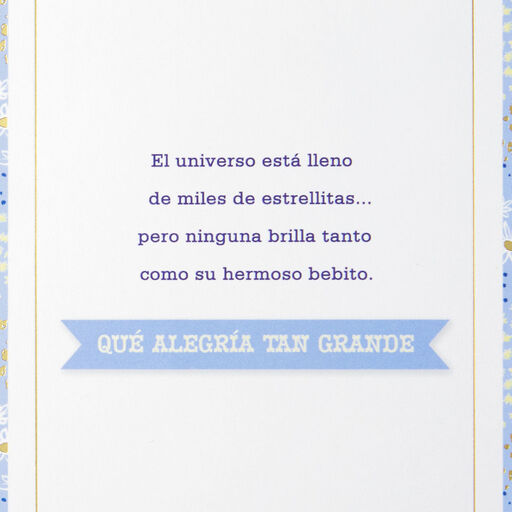 Bright Little Star Spanish-Language New Baby Boy Card, 