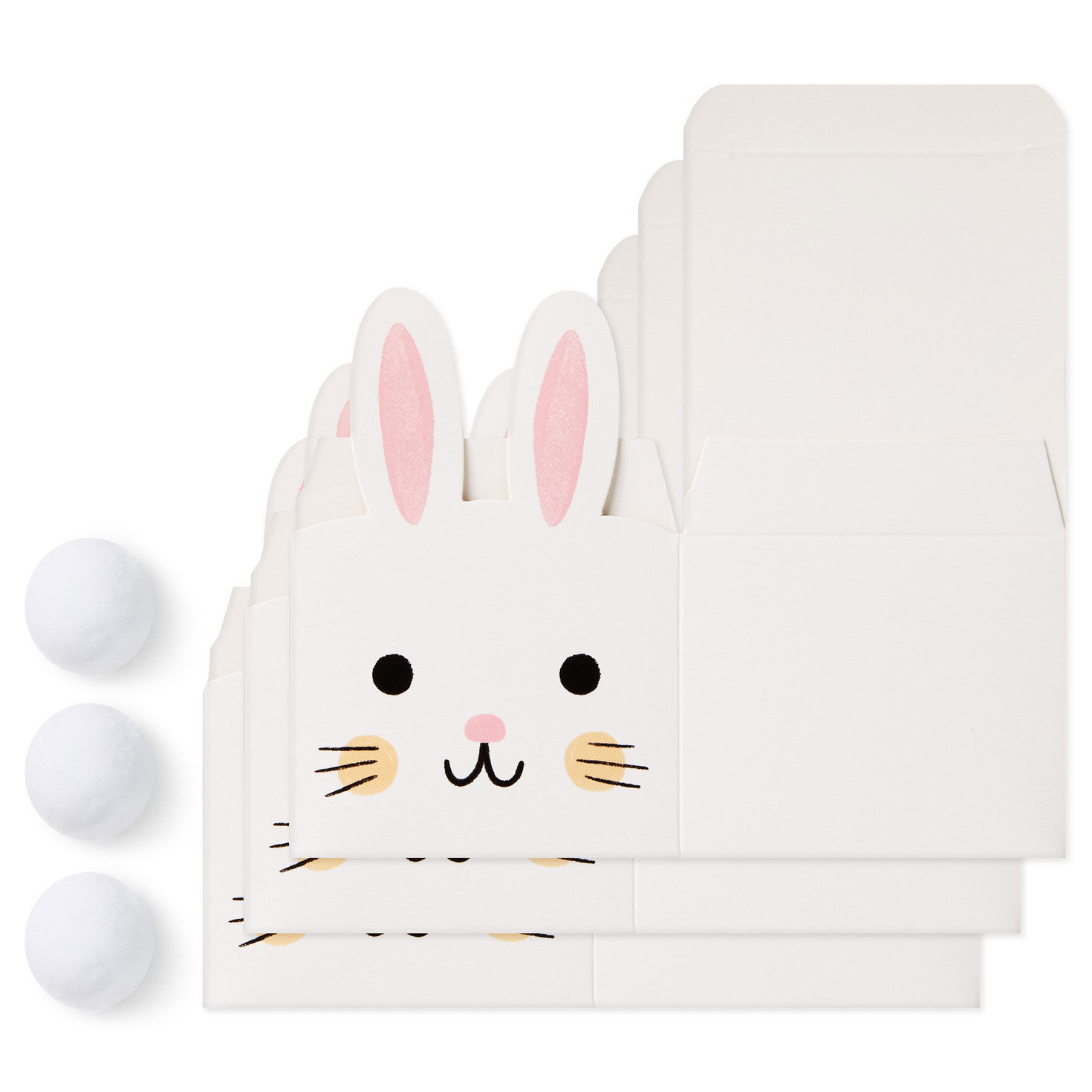 White Bunny Face Easter Treat Boxes With Die-Cut Ears flat image number 4