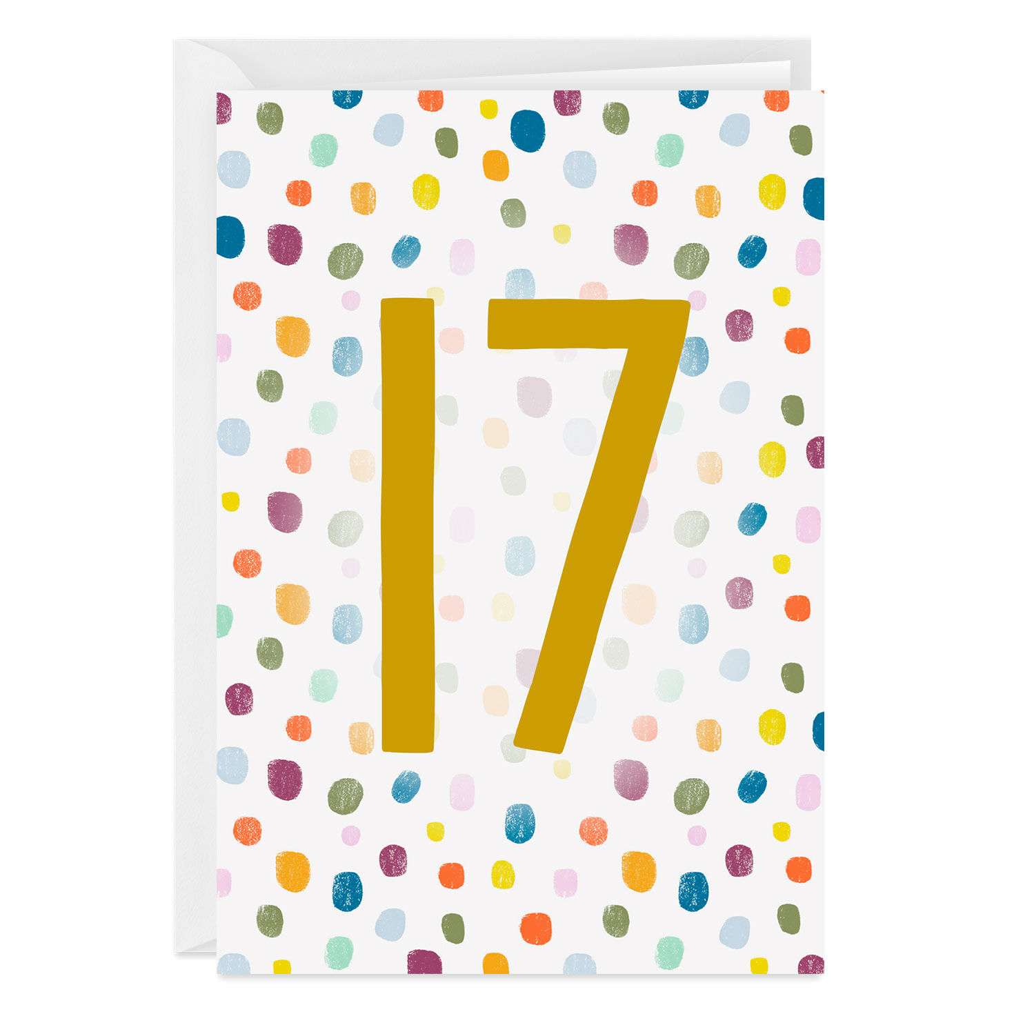 Personalized Colorful Confetti Number Milestone Card