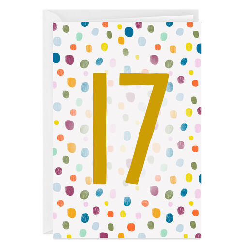 Personalized Colorful Confetti Number Milestone Card, 