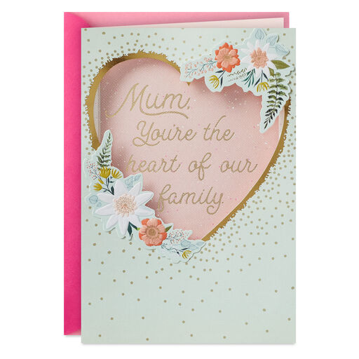 Mum, You're the Heart of Our Family Birthday Card From Us, 