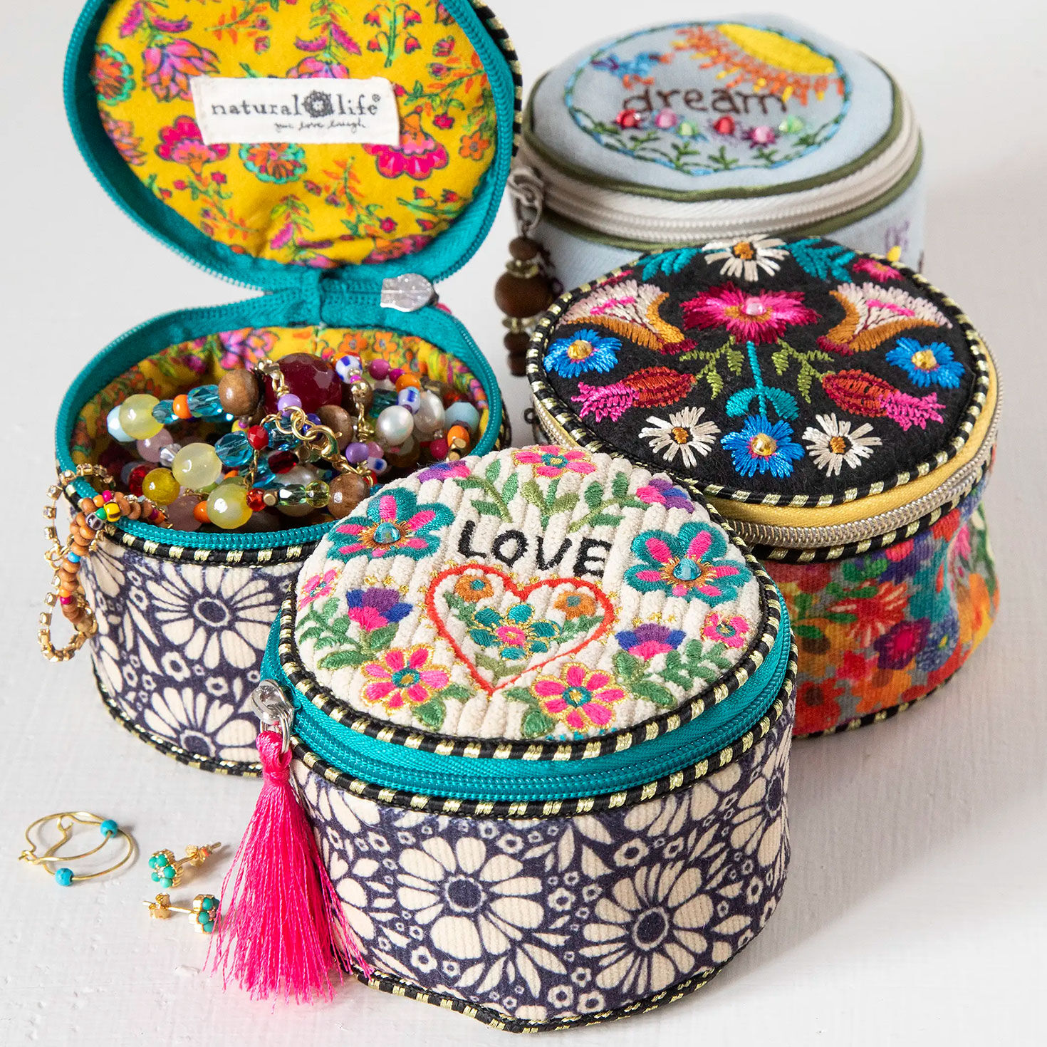 Natural Life Love Embroidered Jewelry Round for only USD 21.99 | Hallmark