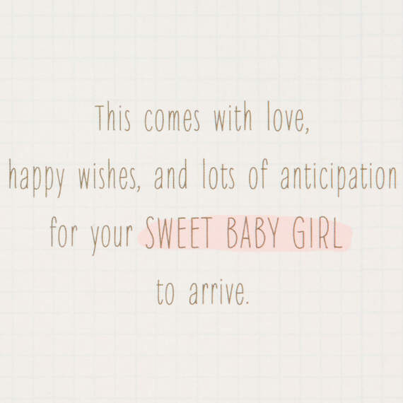 Showered With Love New Baby Girl Card, , large image number 2