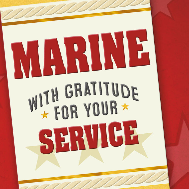Banner and Stars U.S. Marine Corp Veterans Day Card Card Cover Detail image number 4