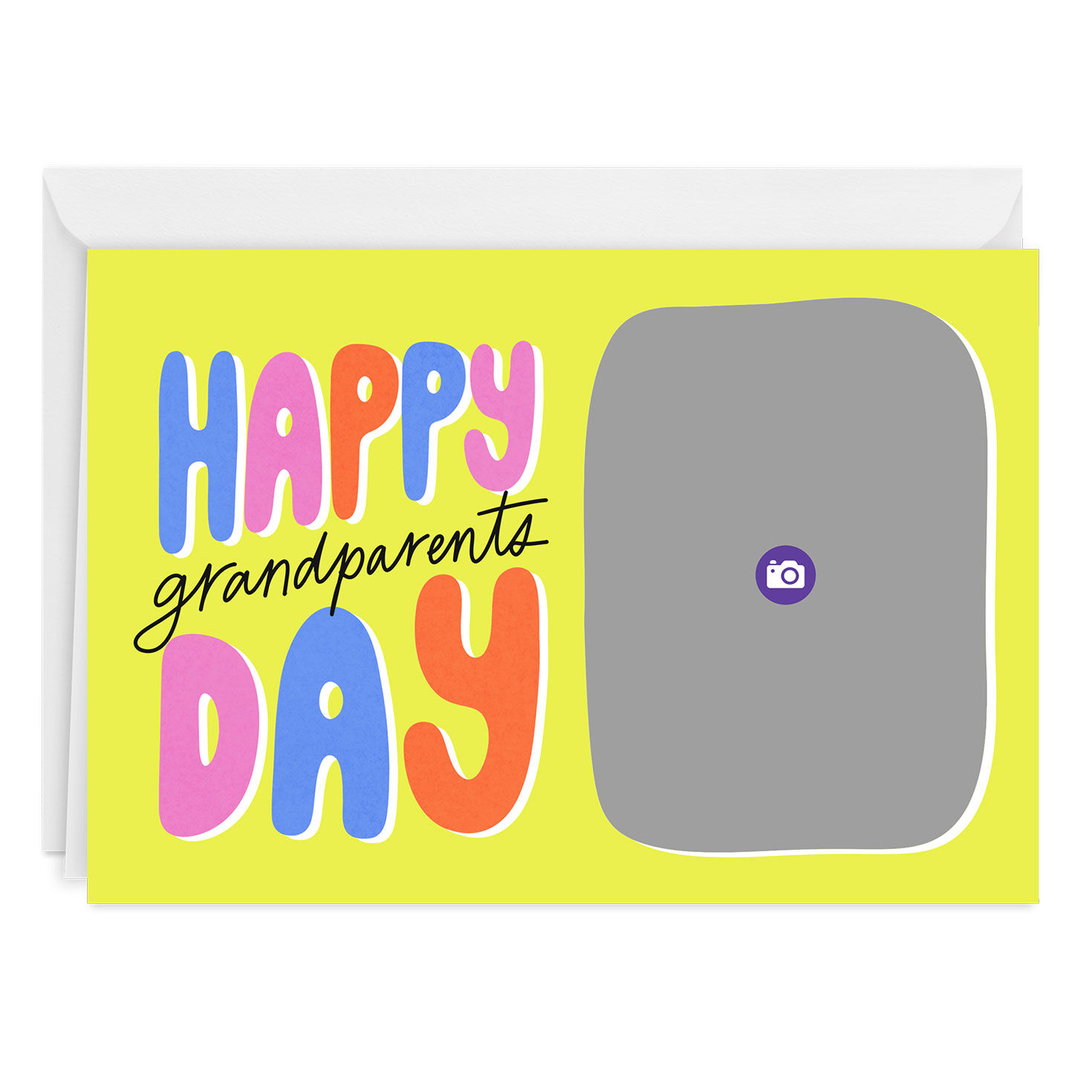 Bubble Letters Personalized Grandparents Day Card Card Front indicating personalization image number 3