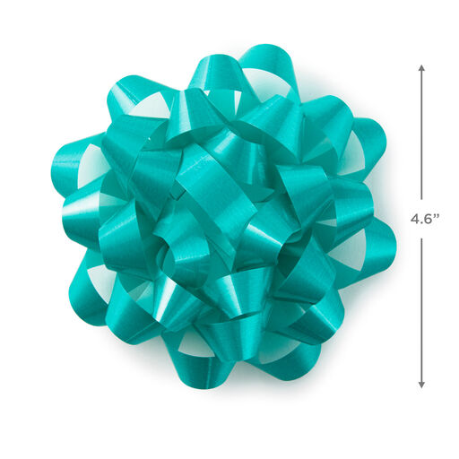 Turquoise Blue High Gloss Ribbon Confetti Gift Bow, 4 5/8", Turquoise