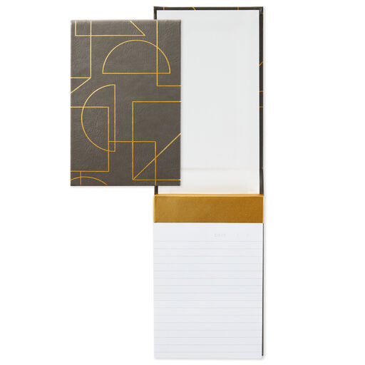 Gold Geometric Faux Leather Small List Pad, 