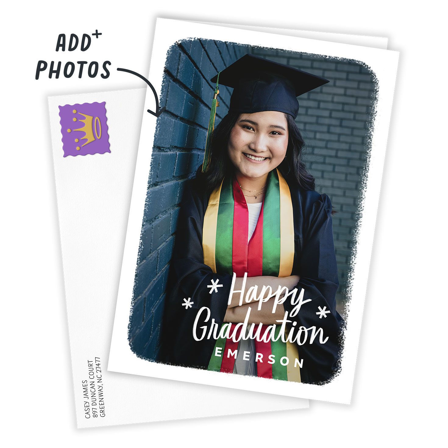White Frame Custom Graduation Card, , large image number 2