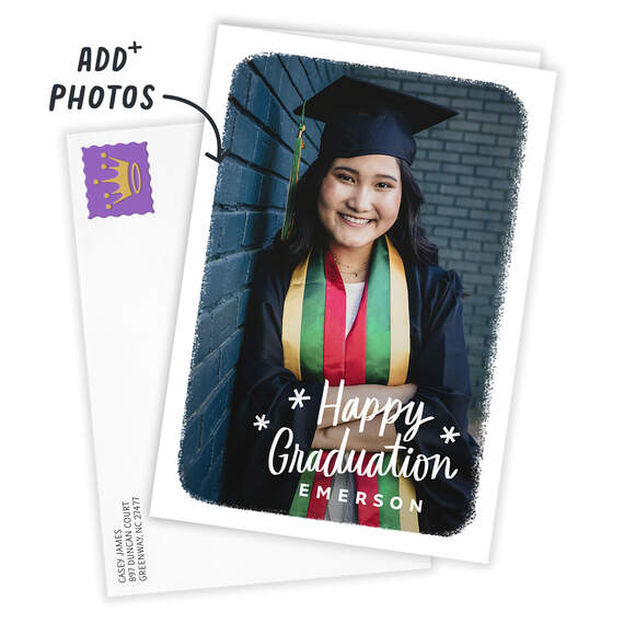 White Frame Folded Graduation Photo Card, , large image number 2