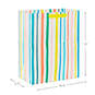 13" Pastel Rainbow Stripes Large Gift Bag, , large image number 3