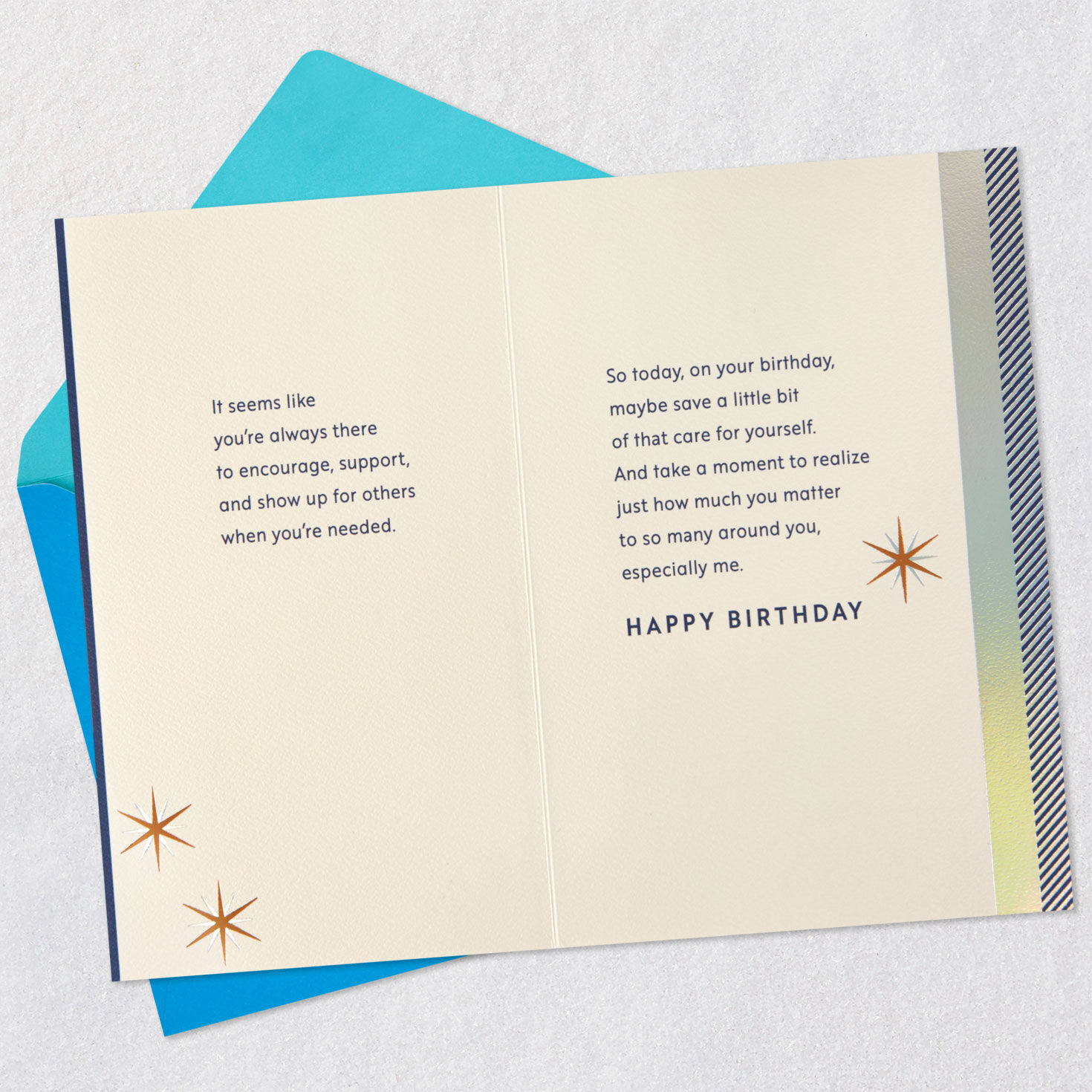 Foil Block Lettering Birthday Card for Brother Open card with envelope image number 4
