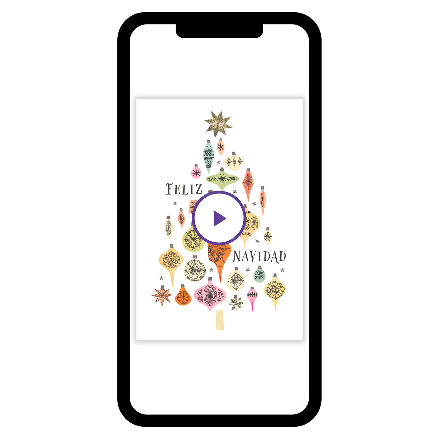 Feliz Navidad Ornaments Spanish-Language Custom Christmas eCard