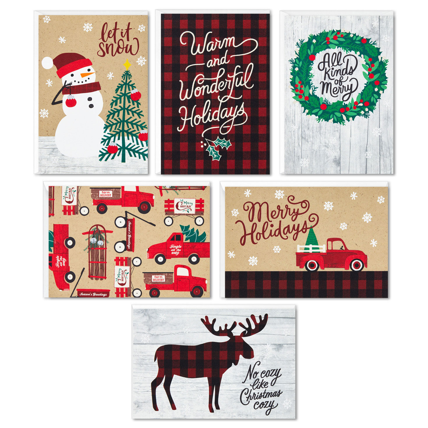 Rustic Holidays Assorted Christmas Cards, Box of 24