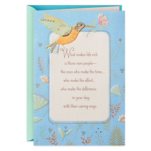 Foil Hummingbird Religious Friendship Card, 