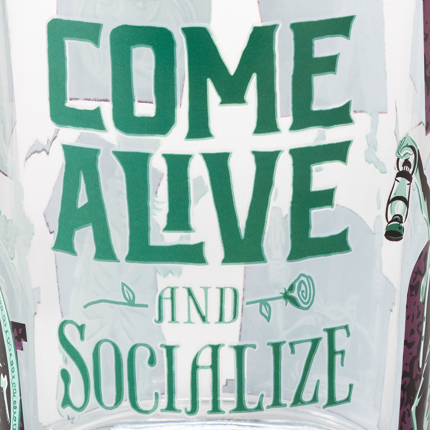 Haunted Mansion Graveyard Ghouls Drinking Glass upclose detail image number 4
