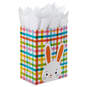 17" Bunny on Plaid Extra-Large Easter Gift Bag With Tissue Paper, , large image number 6