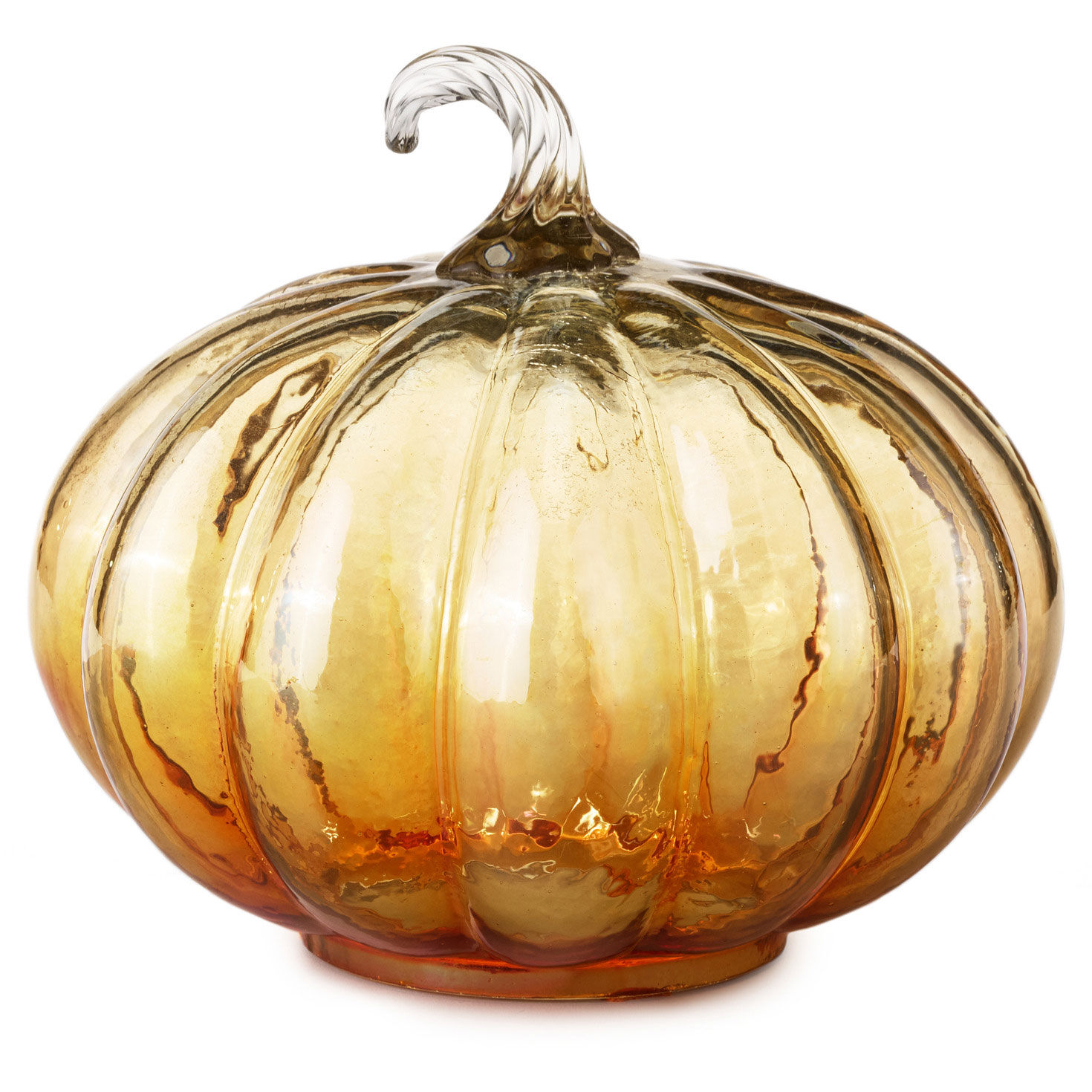 Glass Pumpkin Tabletop Decoration Back image number 2