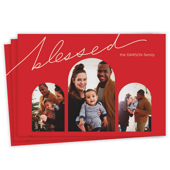 Blessed Arches Flat Christmas Photo Card