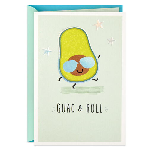 Guac and Roll Funny Birthday Card, 