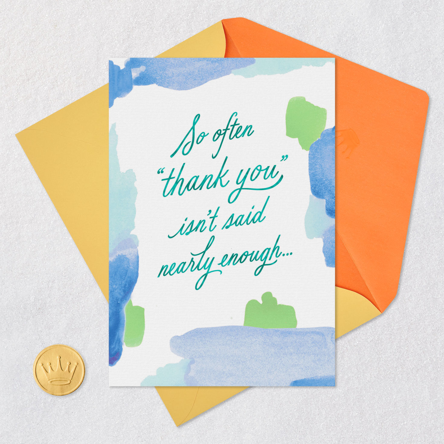 Watercolor Abstract Administrative Professionals Day Card Card Front with Envelope and Gold Seal image number 6