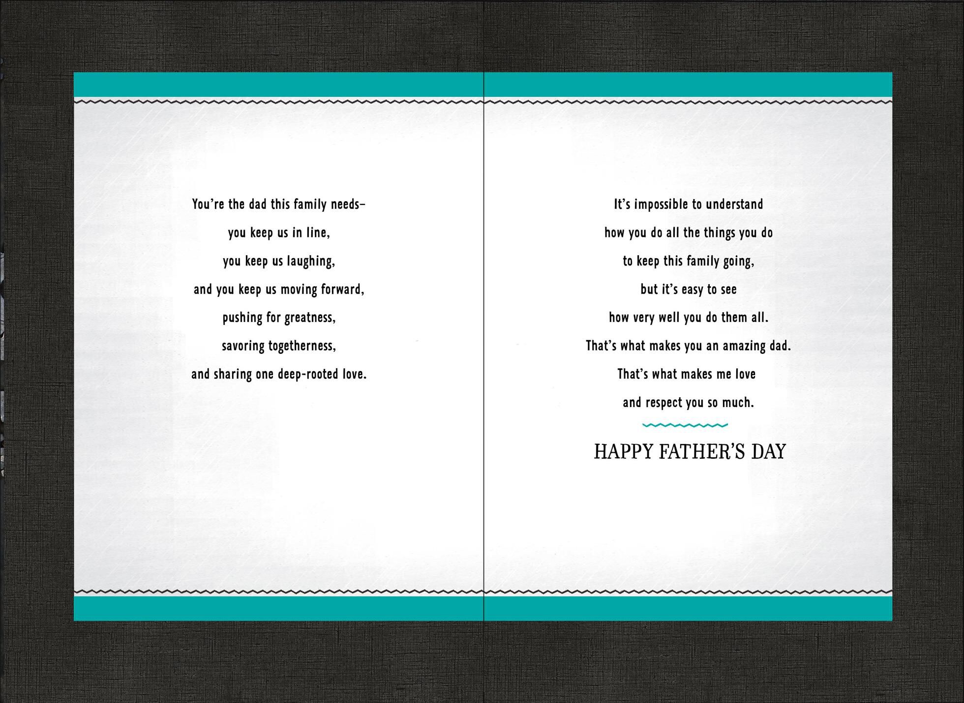 You Keep This Family Running Smoothly Father's Day Card