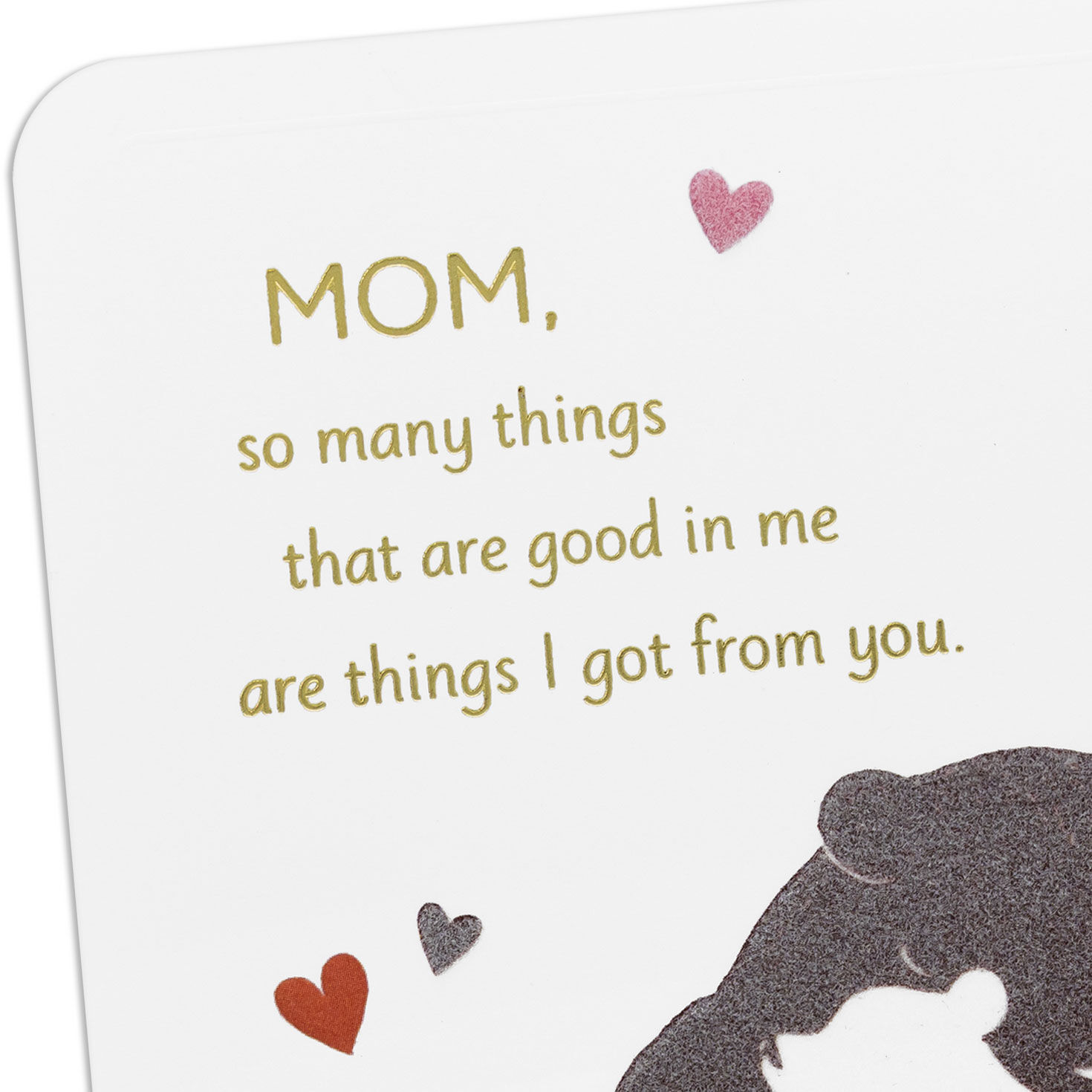 Cub and Mama Bear Hug Mom Valentine's Day Card Card Front Detail image number 5