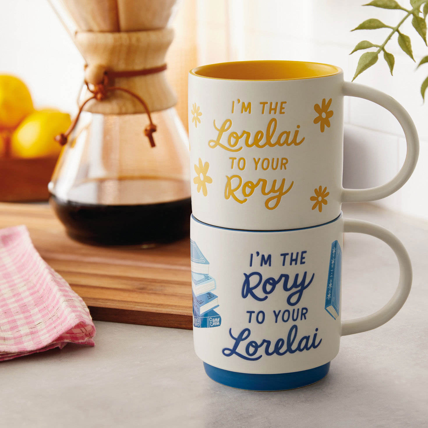 Gilmore Girls Lorelai and Rory Stacking Mug Set in use image number 5