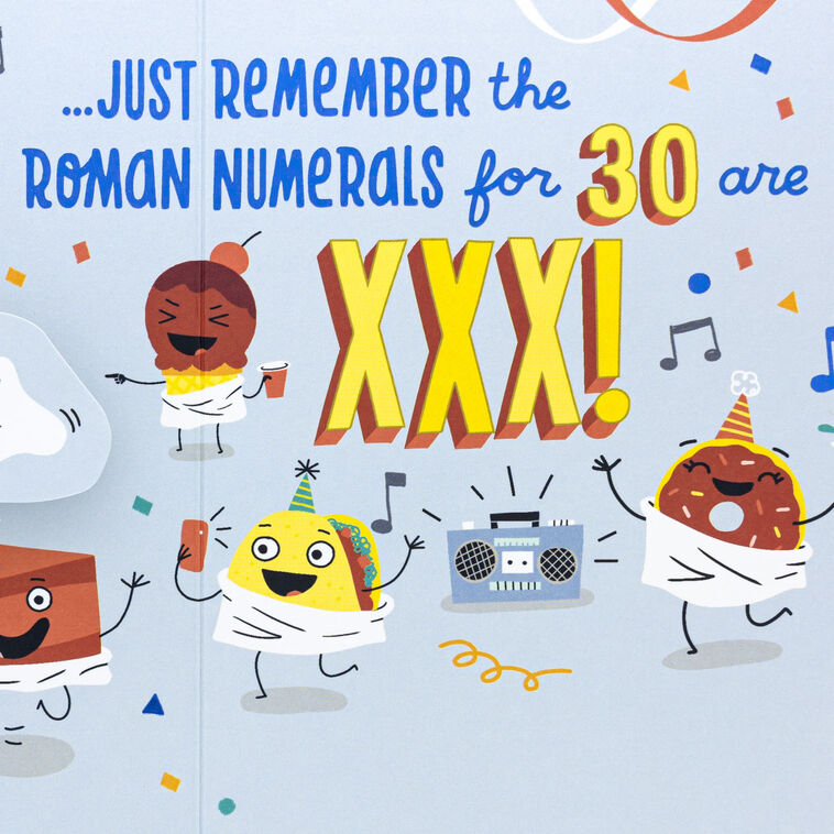 Triple-X Food Fun Dirty 30th Birthday Card Sentiment image number 3