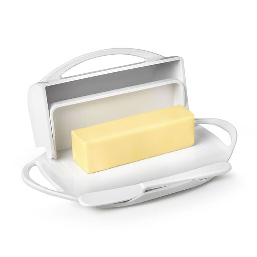 White Butterie Flip-Top Butter Dish, 