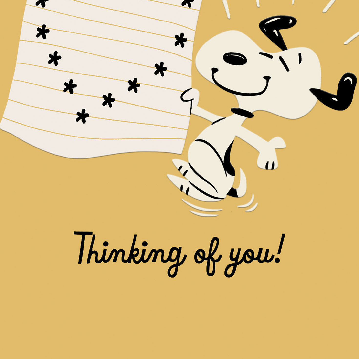 Peanuts Snoopy Typing Thinking of You Card Sentiment image number 2