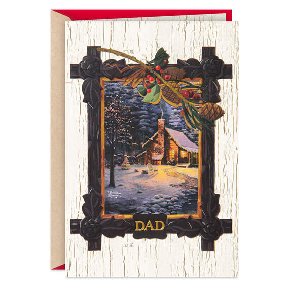 Thomas Kinkade Caring and Devoted Christmas Card for Dad