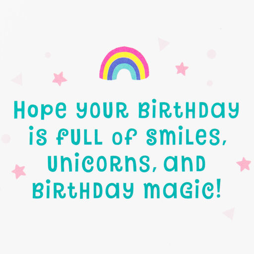 Smiles and Unicorns Birthday Card for Great-Granddaughter, 