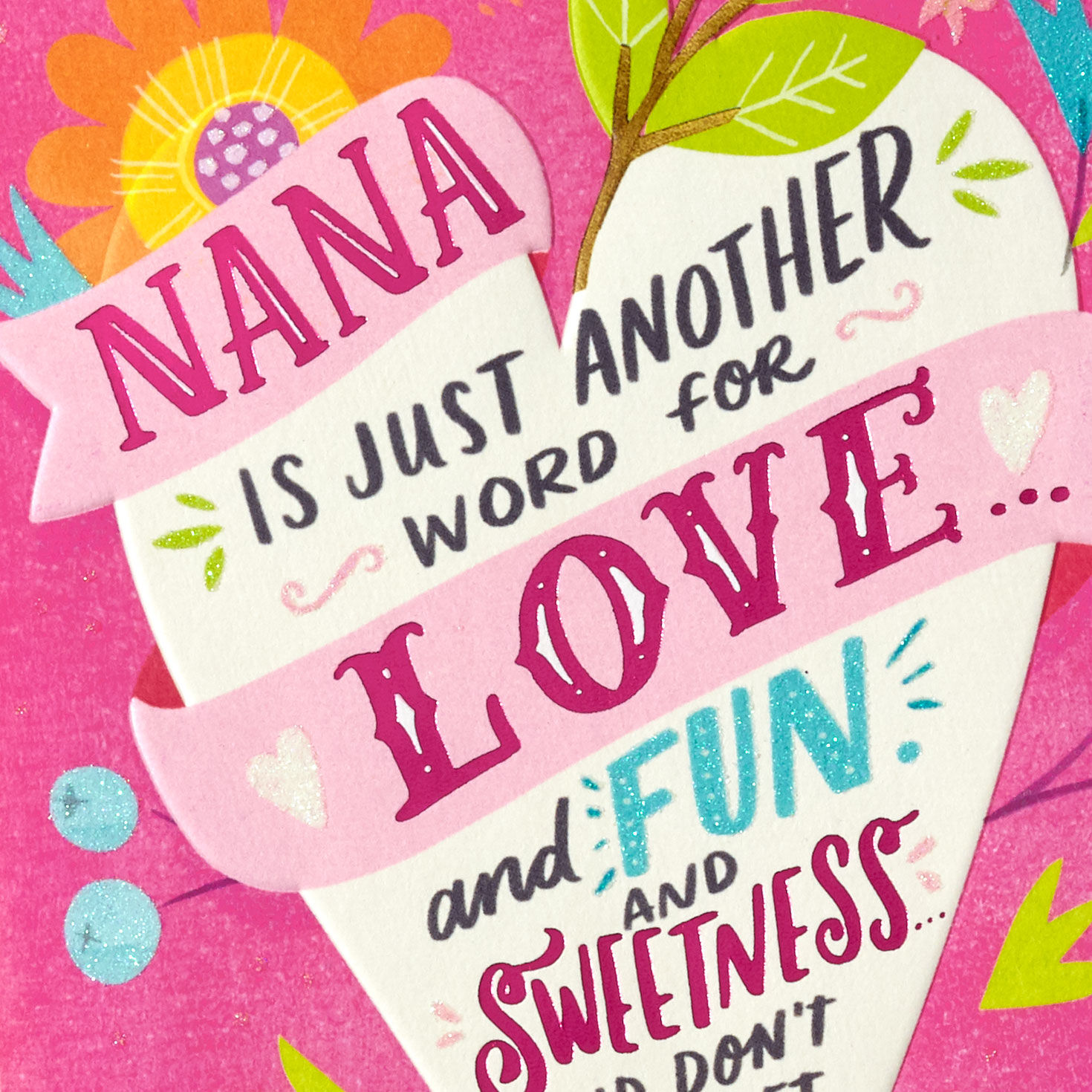 Floral Heart Pop-Up Birthday Card for Nana Card Front Detail image number 4
