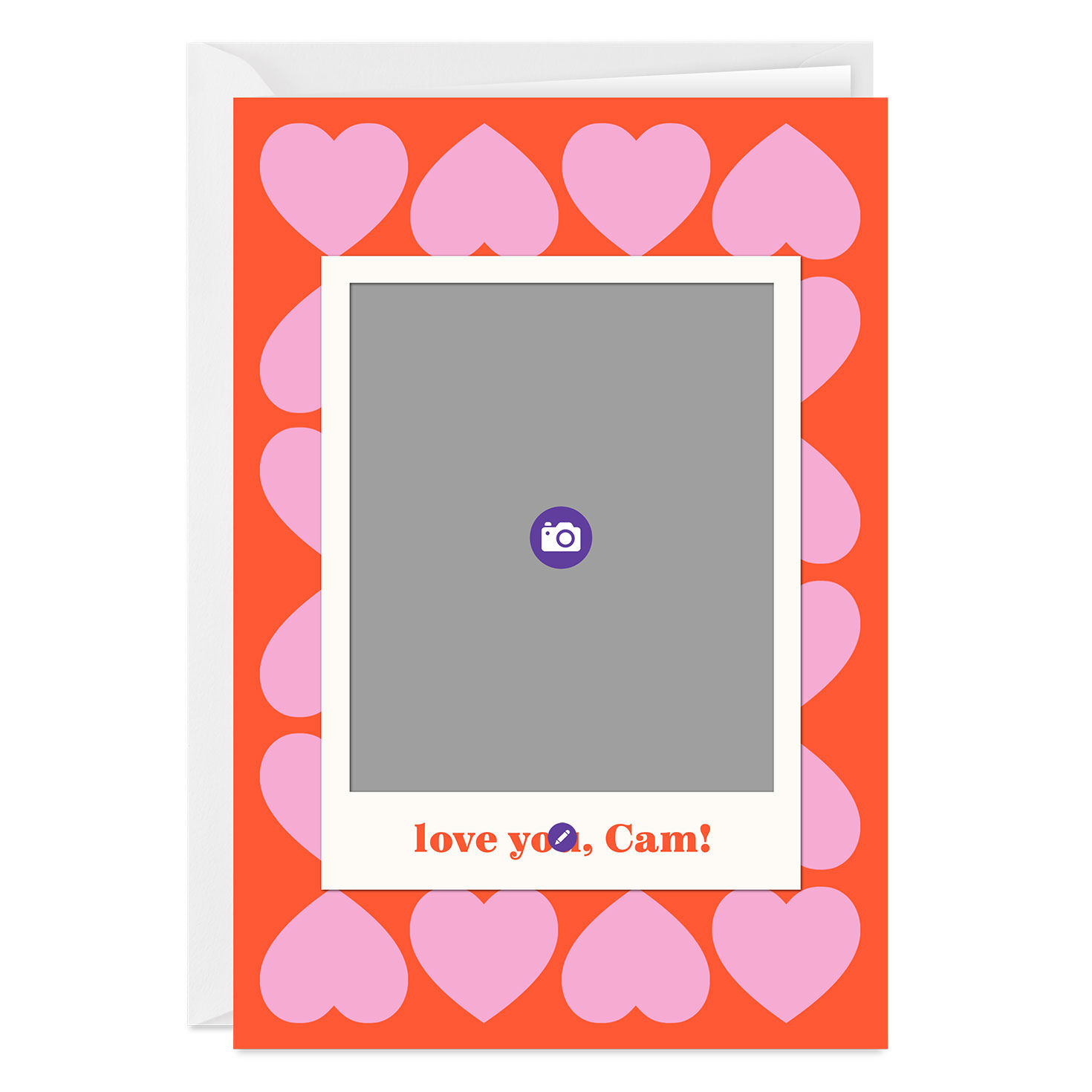 Personalized Multiple Hearts Love Photo Card  image number 3