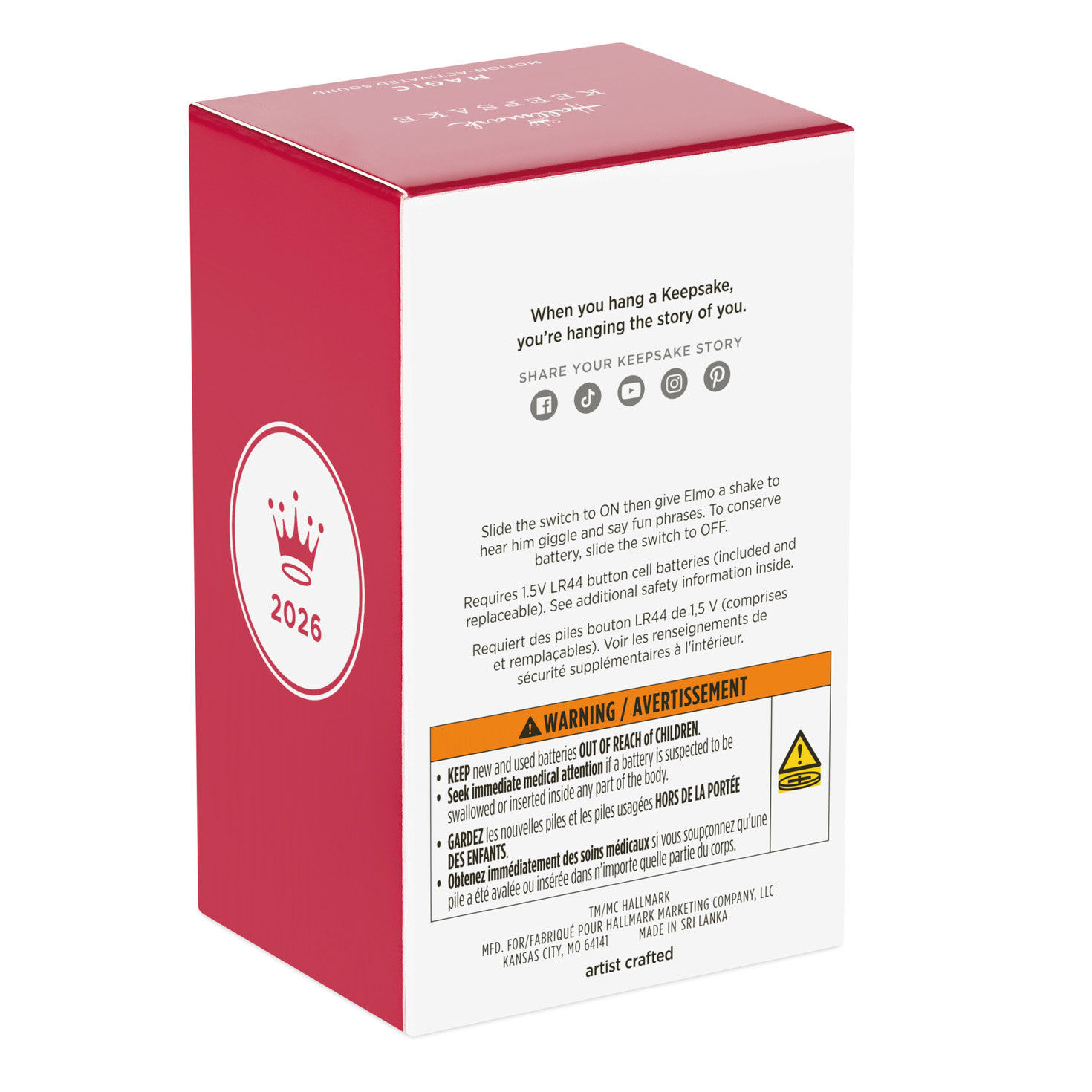 Sesame Street Tickle Me Elmo Keepsake Ornament package back image number 8