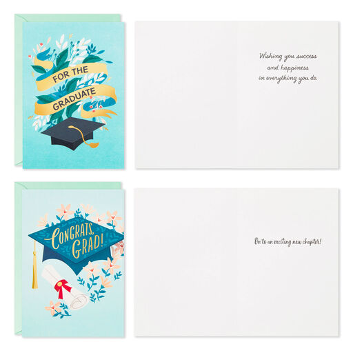 Gracious Floral Assorted Graduation Cards, Pack of 16, 