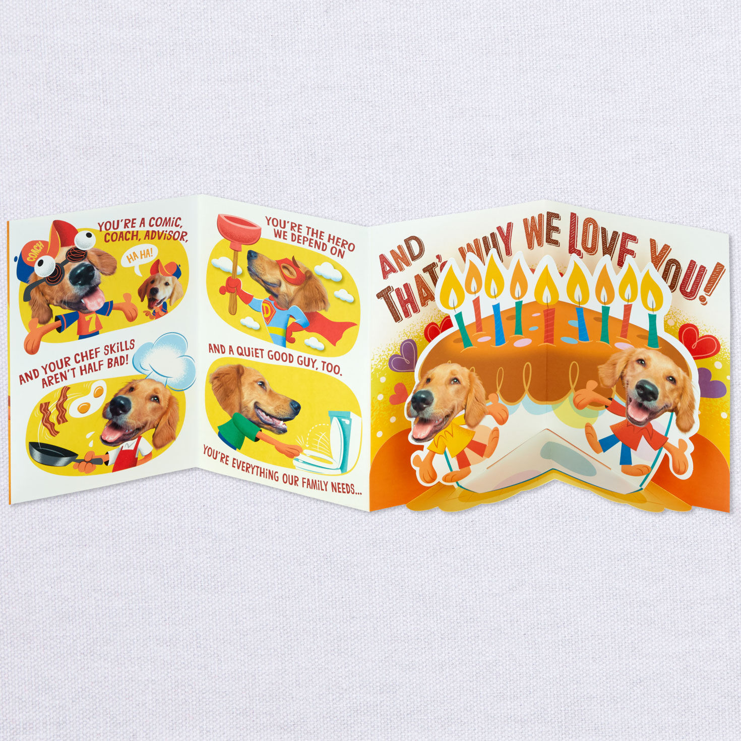 The Hero We Depend On Pop-Up Birthday Card for Dad, , large image number 5