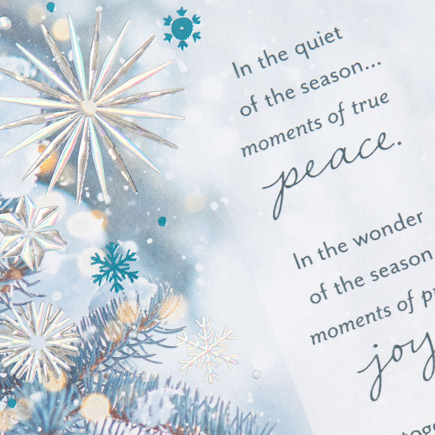 Snowflake and Pine Christmas Card Card Front Detail image number 5