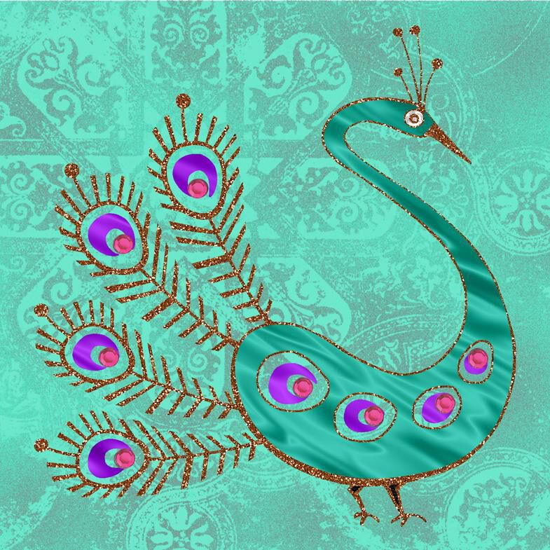 Pretty Peacock Blank Card