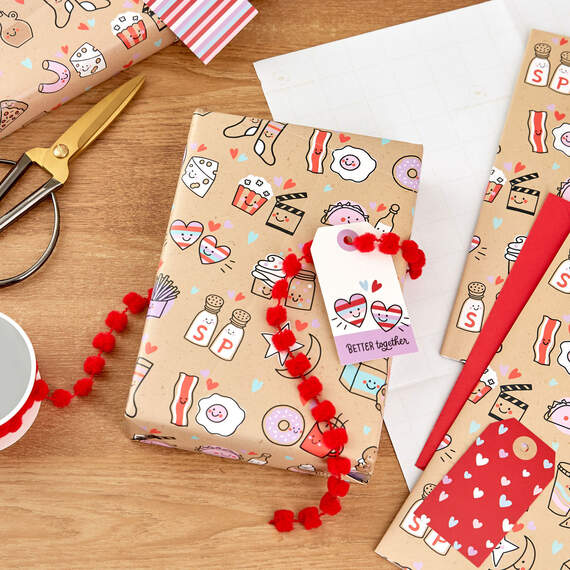 Better Together Flat Wrapping Paper With Gift Tags, 3 sheets - Wrapping ...