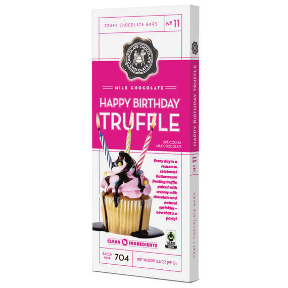 Happy Birthday Truffle Milk Chocolate Bar, 3.5 oz.